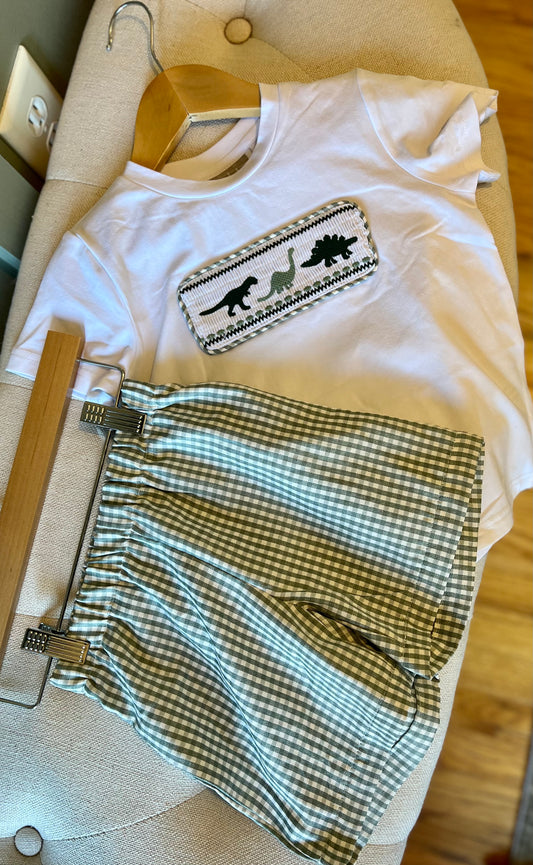 Smocked Dinosaur Short set